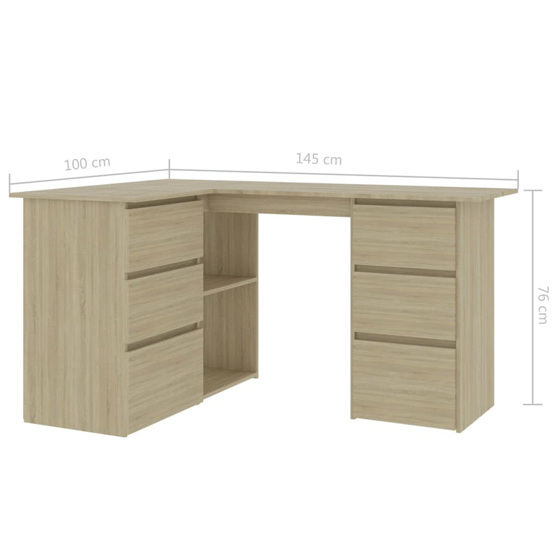 Corner Desk Sonoma Oak 57.1"x39.4"x29.9" Chipboard
