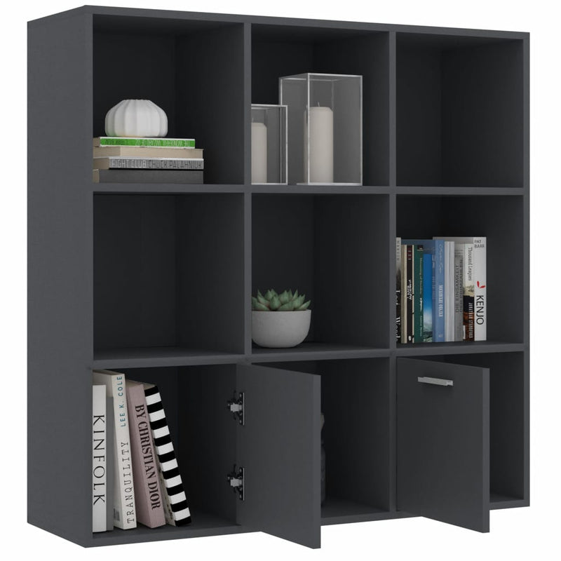 Book Cabinet Gray 38.5"x11.8"x38.5" Chipboard