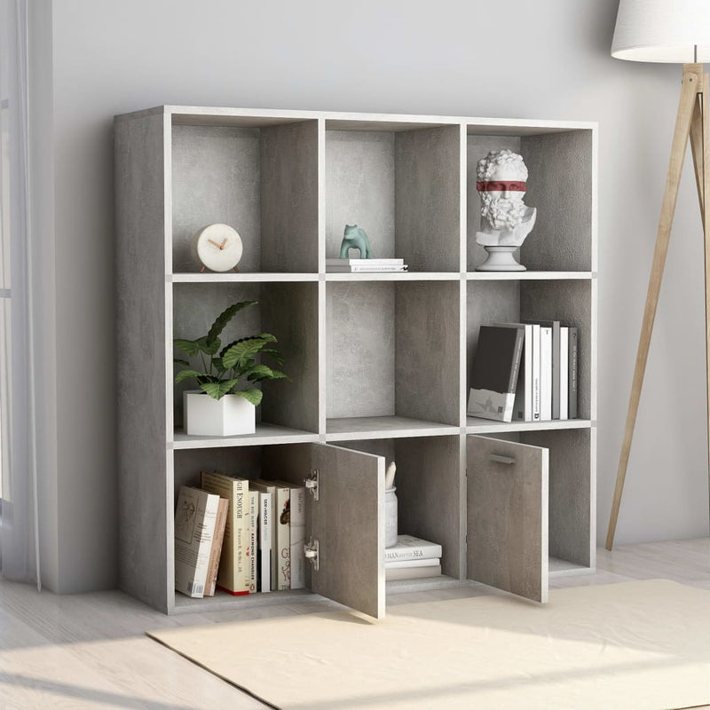 Book Cabinet Concrete Gray 38.5"x11.8"x38.5" Chipboard
