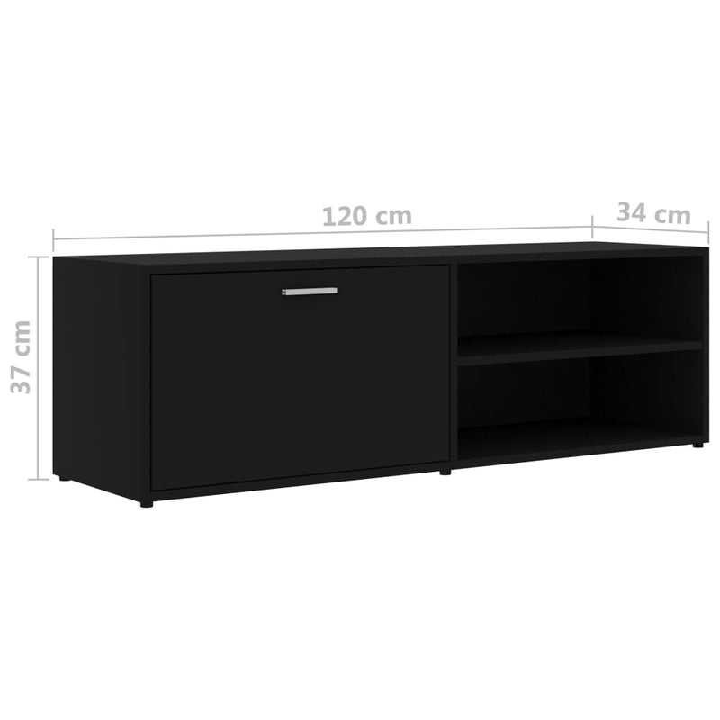 TV Cabinet Black 47.2"x13.4"x14.6" Chipboard