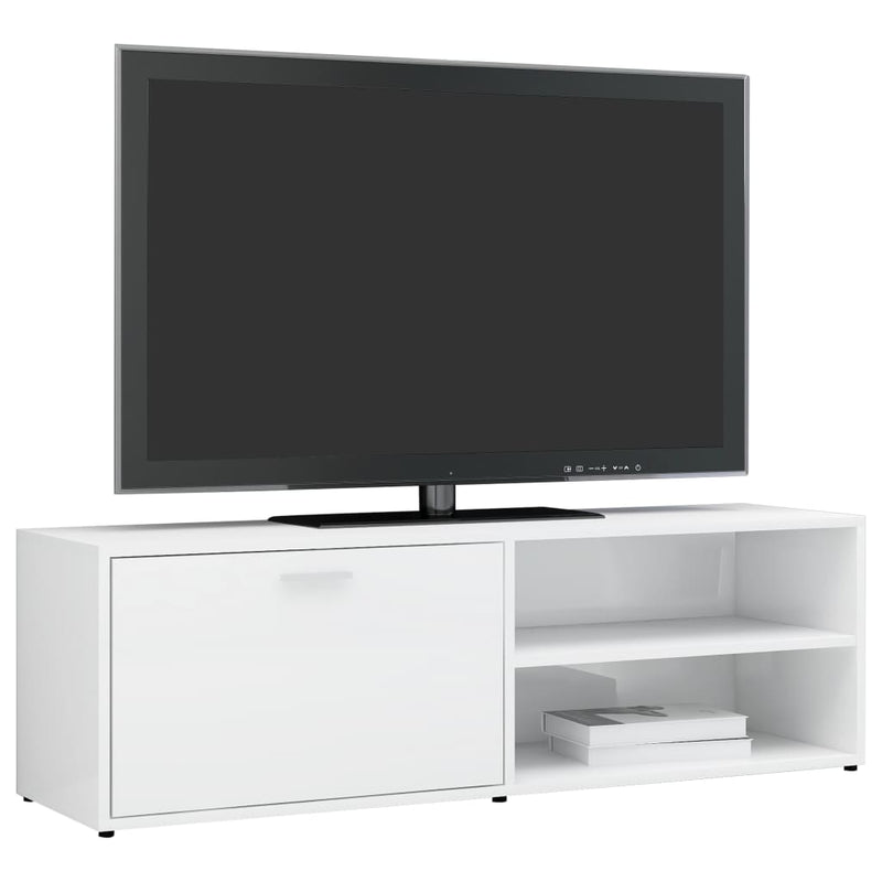 TV Cabinet High Gloss White 47.2"x13.4"x14.6" Chipboard
