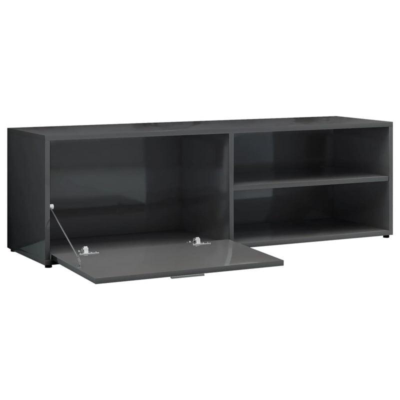 TV Cabinet High Gloss Gray 47.2"x13.4"x14.6" Chipboard