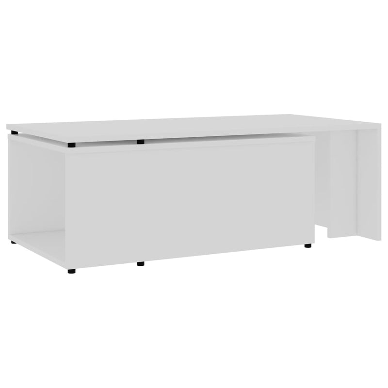 Coffee Table White 59.1"x19.7"x13.8" Chipboard