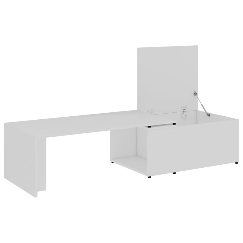 Coffee Table White 59.1"x19.7"x13.8" Chipboard