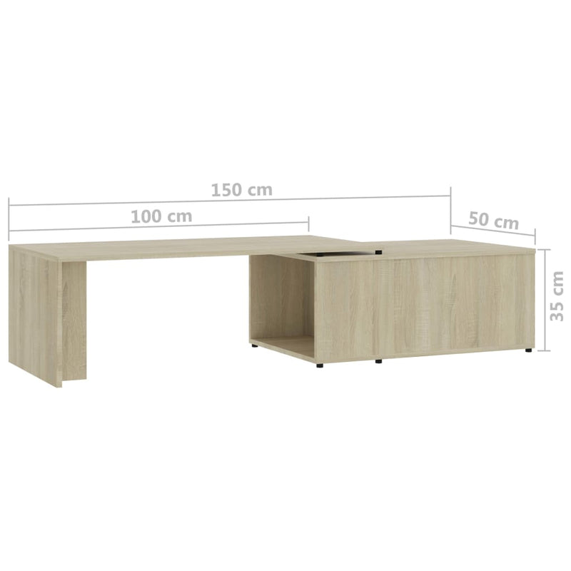 Coffee Table Sonoma Oak 59.1"x19.7"x13.8" Chipboard