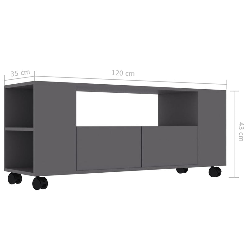 TV Cabinet Gray 47.2"x13.7"x16.9" Chipboard