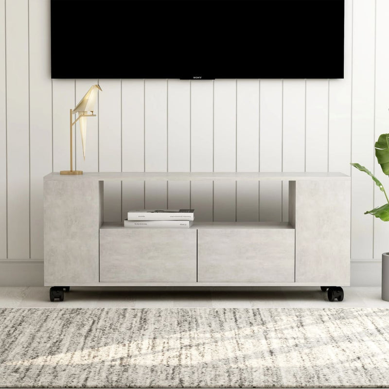TV Cabinet Concrete Gray 47.2"x11.8"x16.9" Chipboard