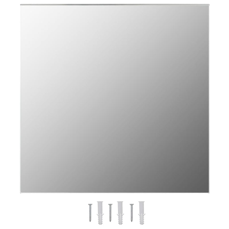 Wall Mirrors 2 pcs 23.6"x23.6" Square Glass