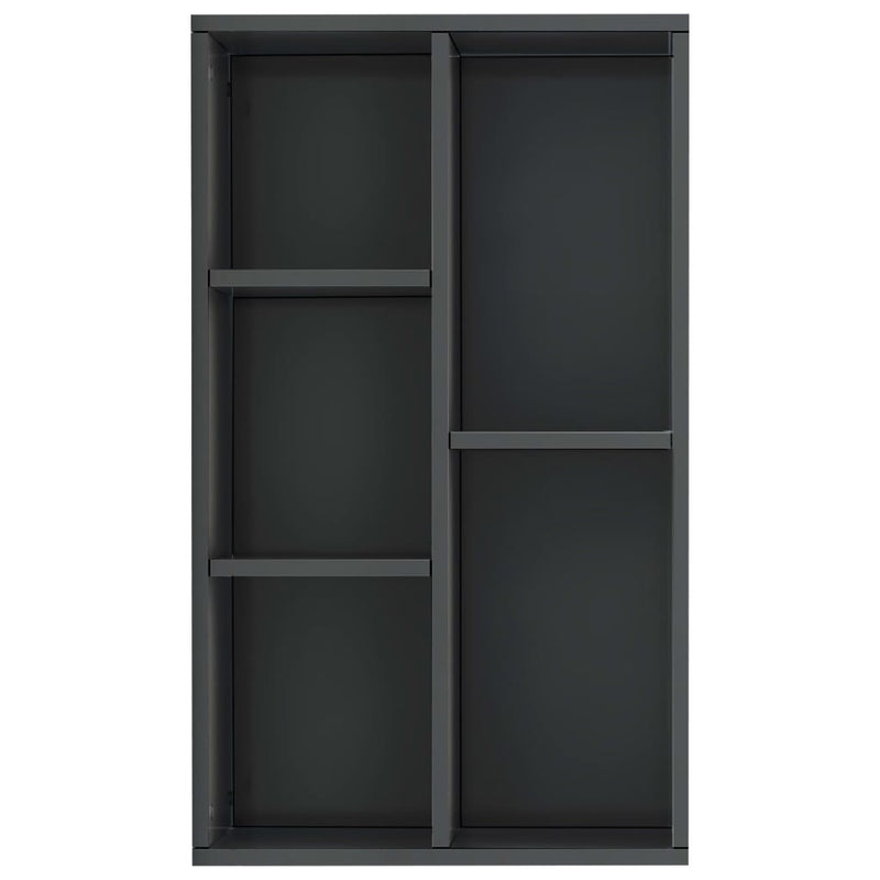 Book Cabinet/Sideboard High Gloss Gray 19.7"x9.8"x31.5" Chipboard