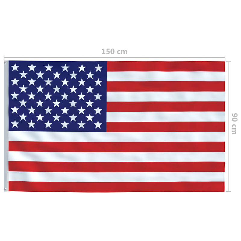 US Flag and Pole Aluminum 244.1"