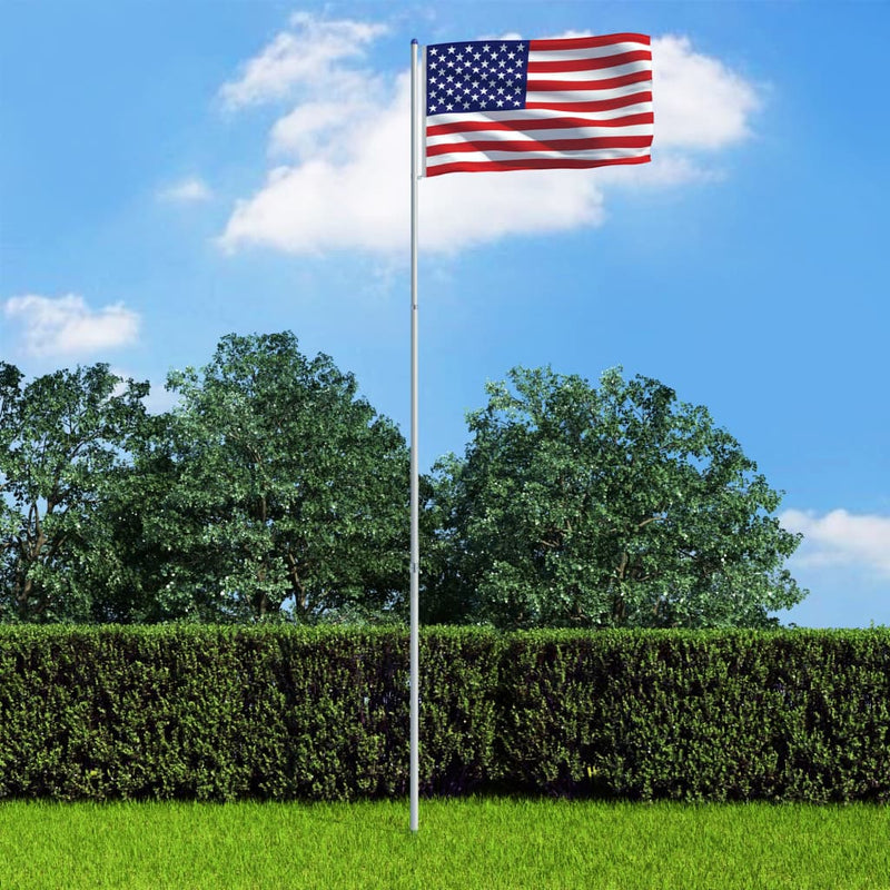 US Flag and Pole Aluminum 236.2"