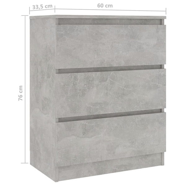 Sideboard Concrete Gray 23.6"x13.2"x29.9" Chipboard