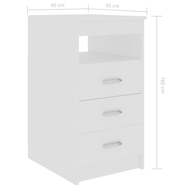 Drawer Cabinet White 15.7"x19.7"x29.9" Chipboard