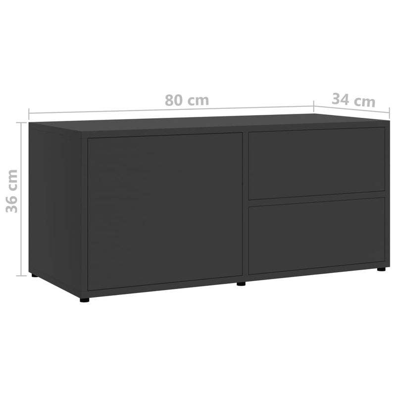 TV Cabinet Gray 31.5"x13.4"x14.1" Chipboard