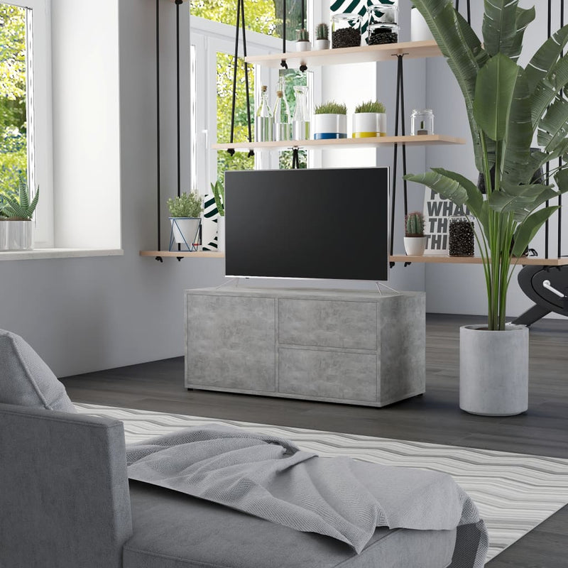TV Cabinet Concrete Gray 31.5"x13.4"x14.1" Chipboard