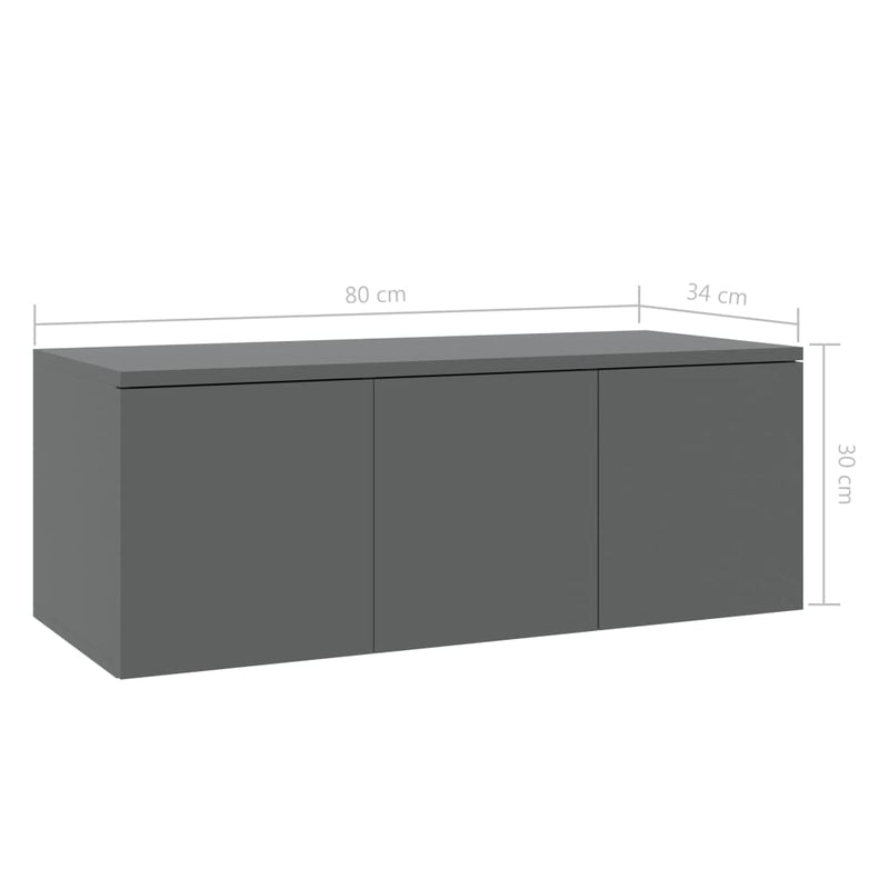 TV Cabinet Gray 31.5"x13.4"x11.8" Chipboard