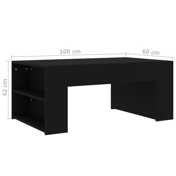 Coffee Table Black 39.4"x23.6"x16.5" Chipboard