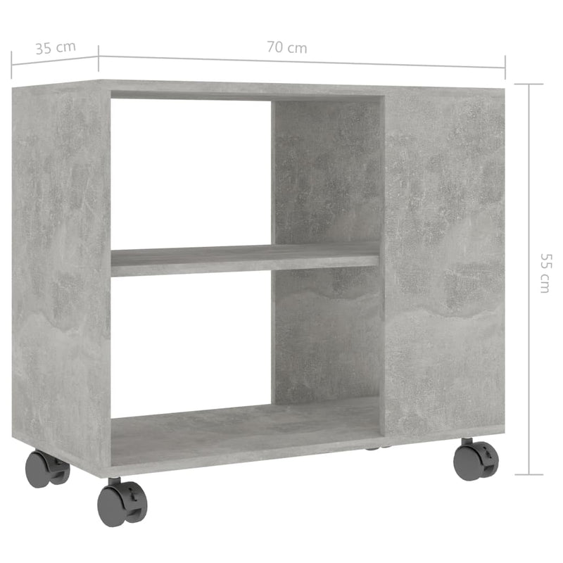 Side Table Concrete Gray 27.6"x13.8"x21.7" Chipboard