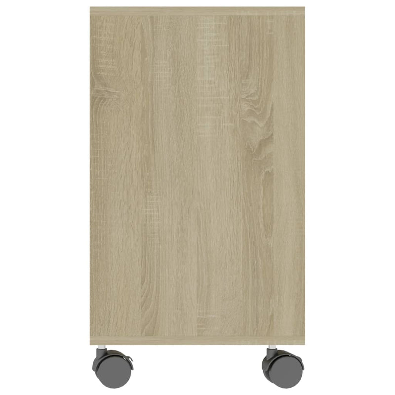 Side Table White and Sonoma Oak 27.6"x13.8"x21.7" Chipboard