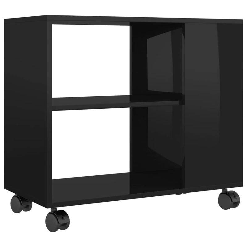 Side Table High Gloss Black 27.6"x13.8"x21.7" Chipboard