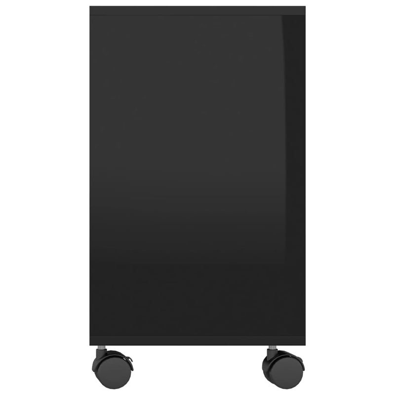 Side Table High Gloss Black 27.6"x13.8"x21.7" Chipboard