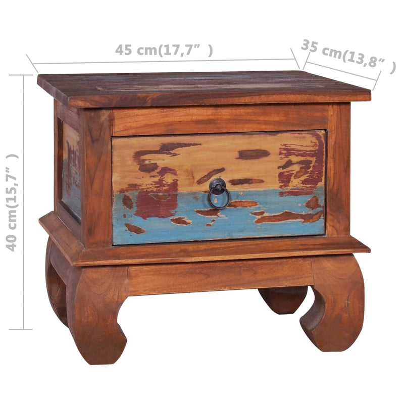 Bedside Cabinet 17.7"x13.8"x15.7" Reclaimed Teak Wood