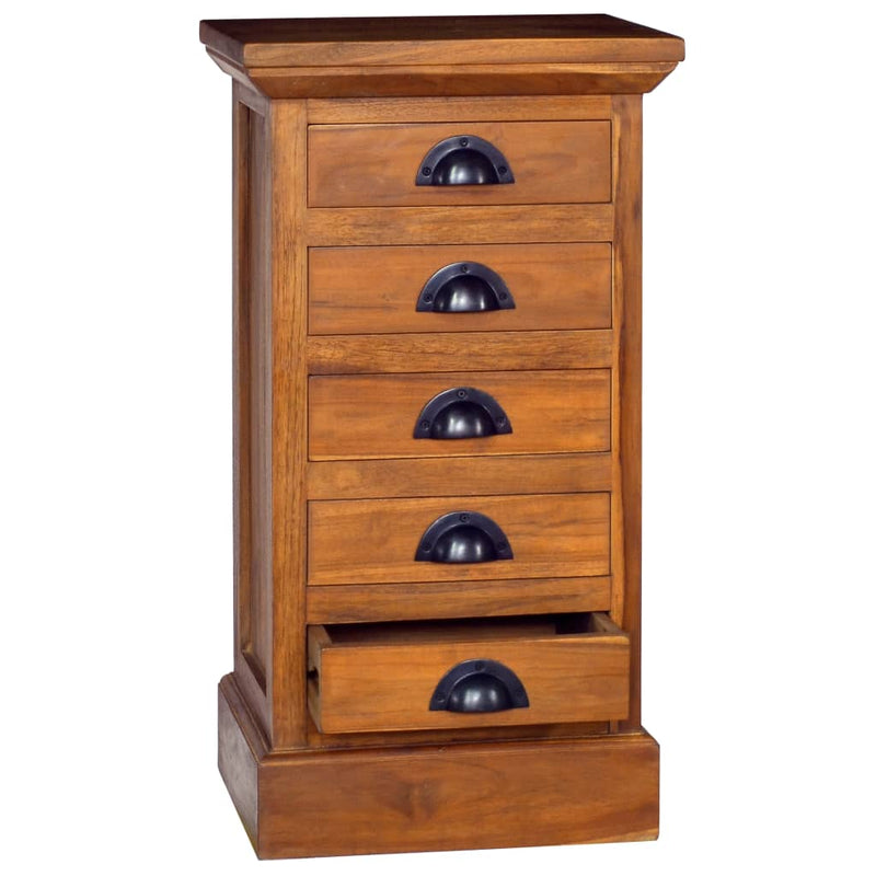 5-Drawer Cabinet 13.8"x11.8"x23.6" Solid Teak Wood