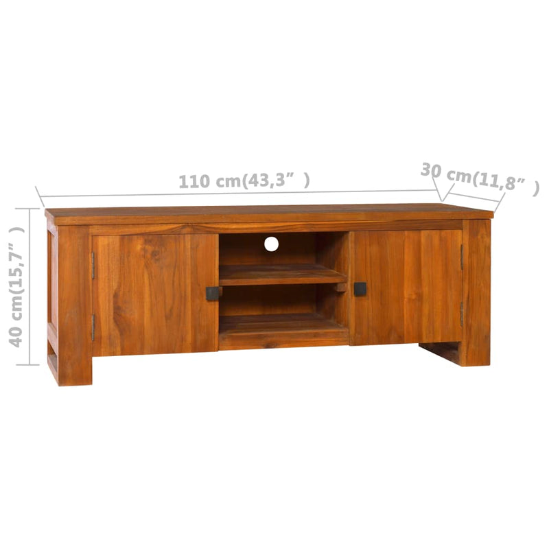 TV Cabinet 43.3"x11.8"x15.7" Solid Teak Wood