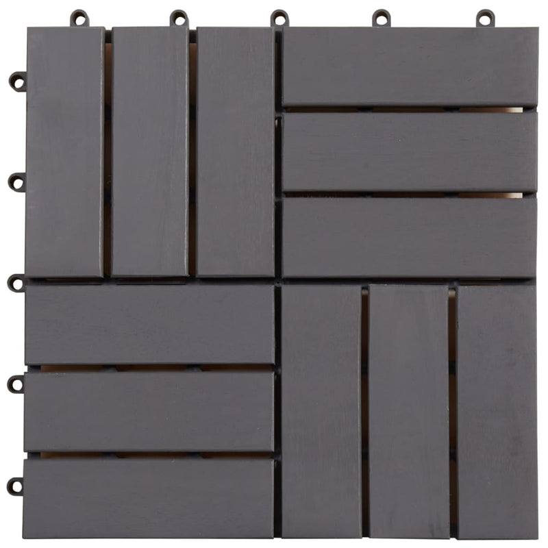 Decking Tiles 20 pcs Gray Wash 11.8"x11.8" Solid Acacia Wood