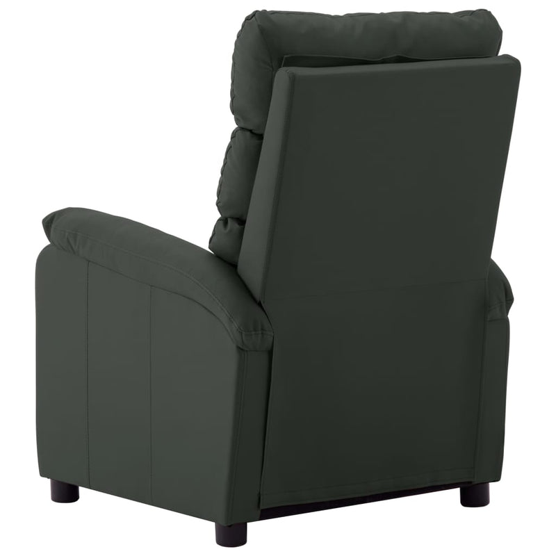 Massage Reclining Chair Gray Faux Leather