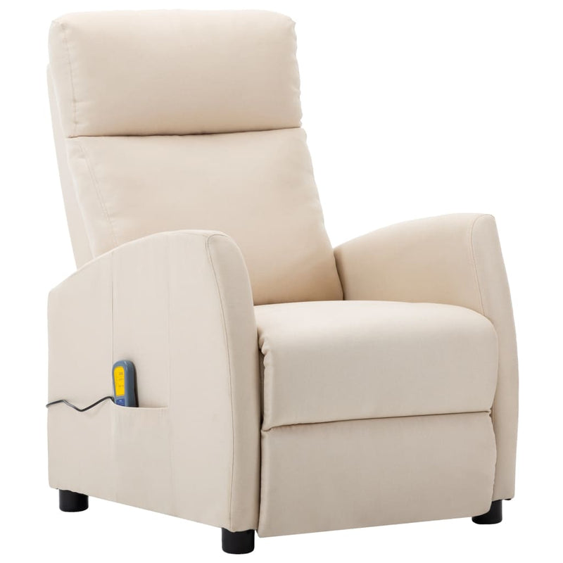 Massage Reclining Chair Cream Fabric