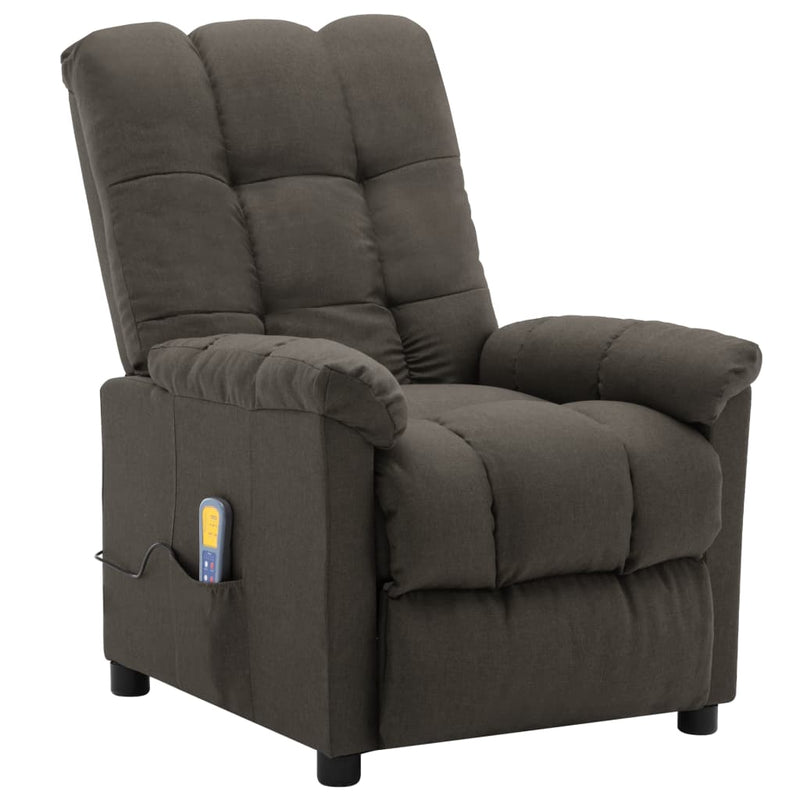 Massage Recliner Taupe Fabric
