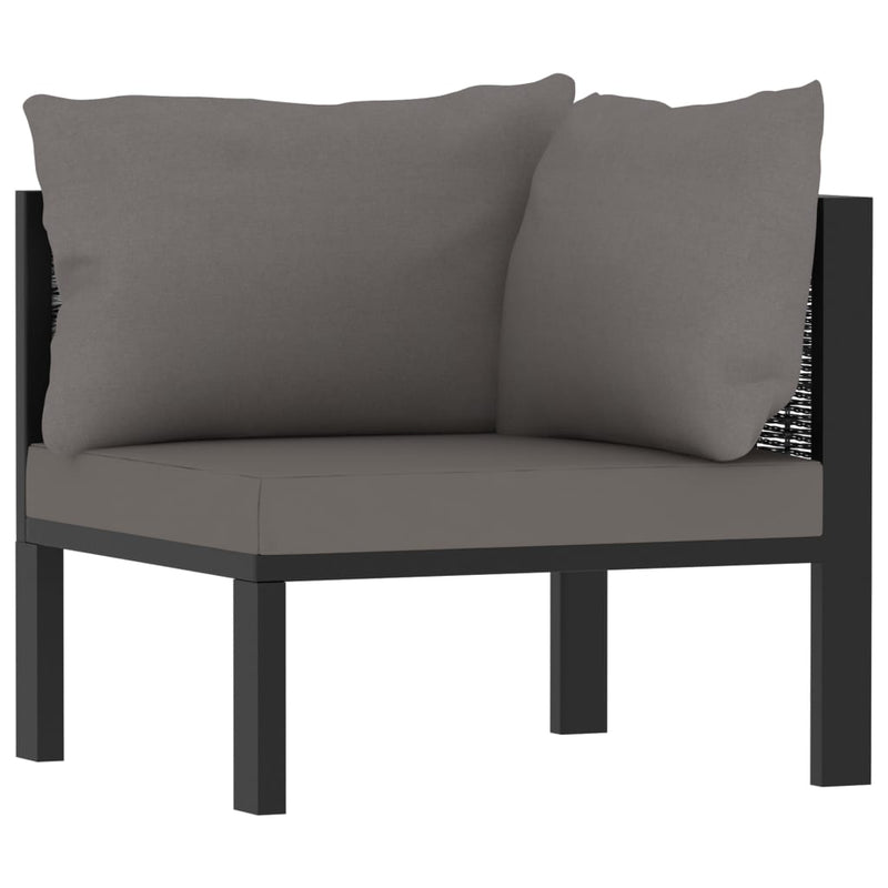 Sectional Corner Sofa with Left Armrest Poly Rattan Anthracite