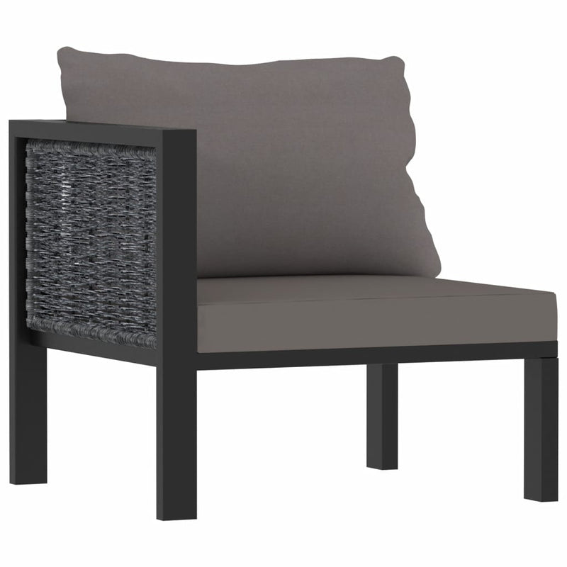 8 Piece Patio Lounge Set with Cushions Poly Rattan Anthracite