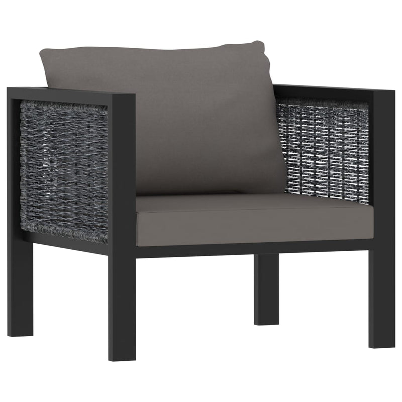 7 Piece Patio Lounge Set with Cushions Poly Rattan Anthracite