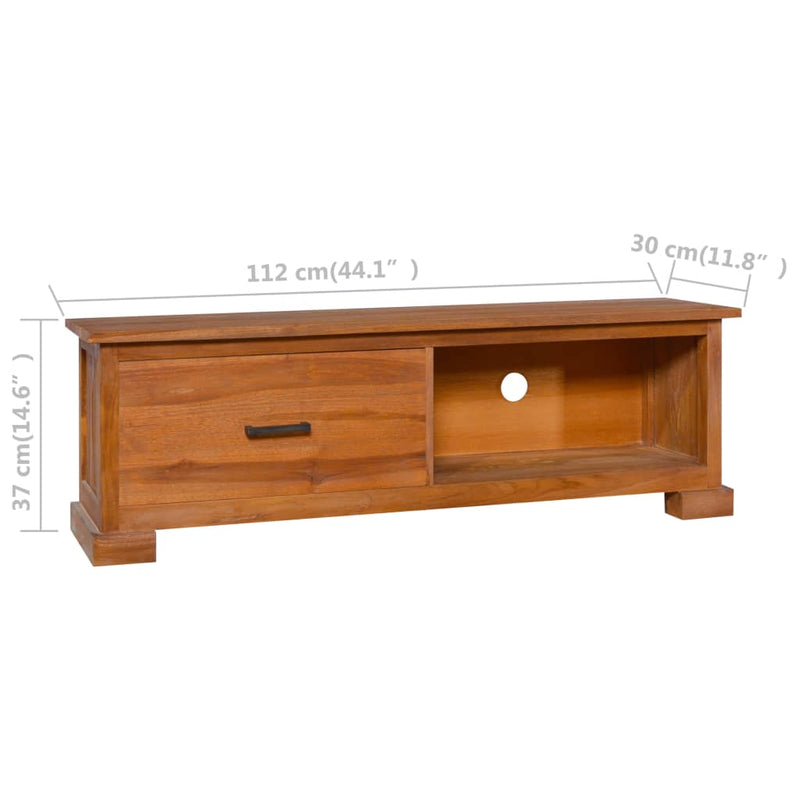 TV Cabinet 44.1"x11.8"x14.6" Solid Teak Wood