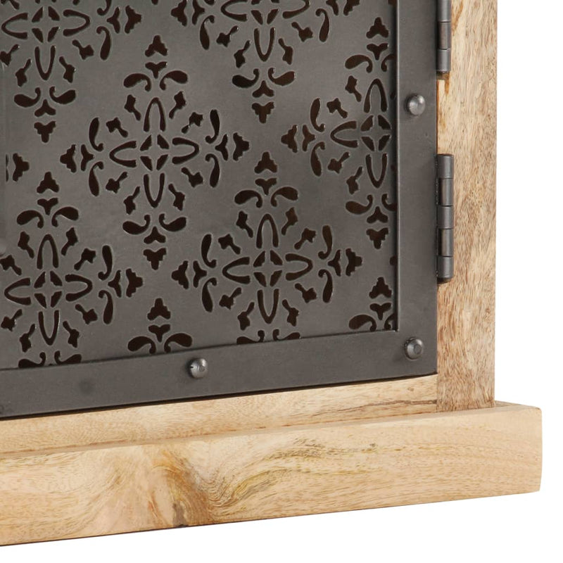 TV Cabinet with Steel Doors 47.2"x11.8"x15.7" Solid Mango Wood