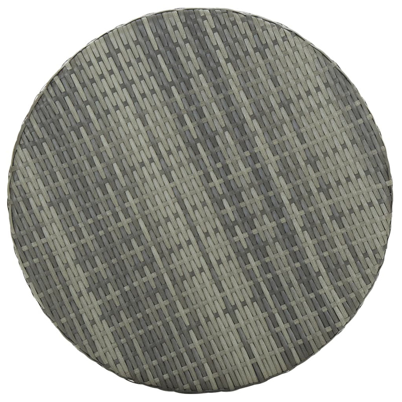 Patio Table Gray 23.8"x41.7" Poly Rattan