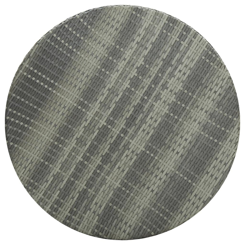 Patio Table Gray 29.7"x41.7" Poly Rattan