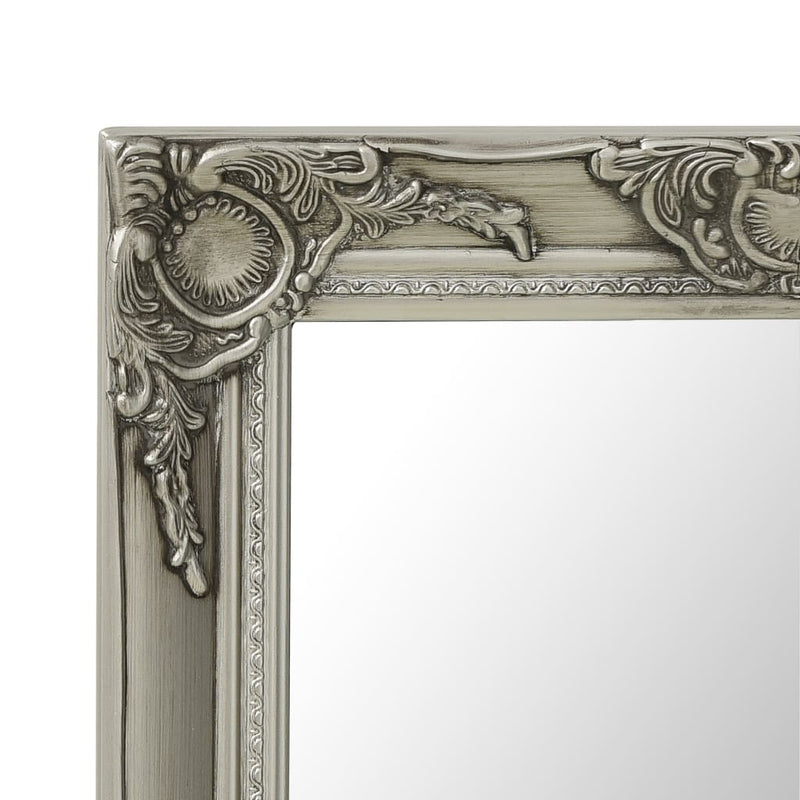 Wall Mirror Baroque Style 19.7"x15.7" Silver