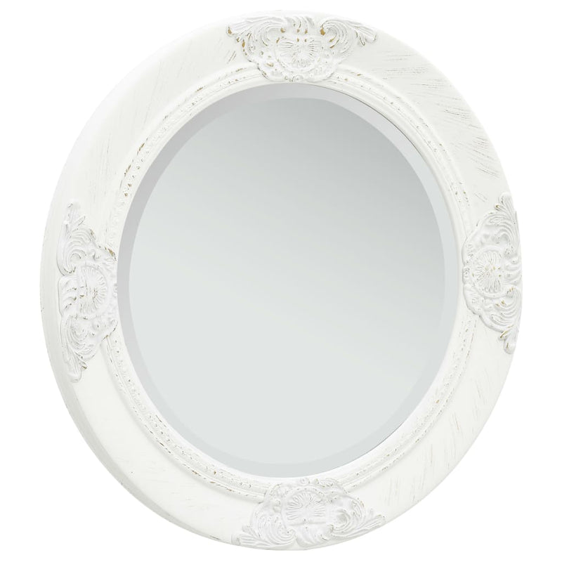 Wall Mirror Baroque Style 19.7" White