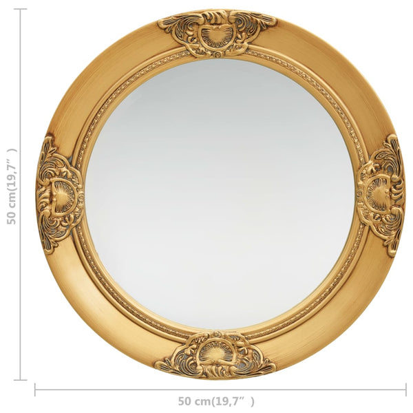 Wall Mirror Baroque Style 19.7" Gold