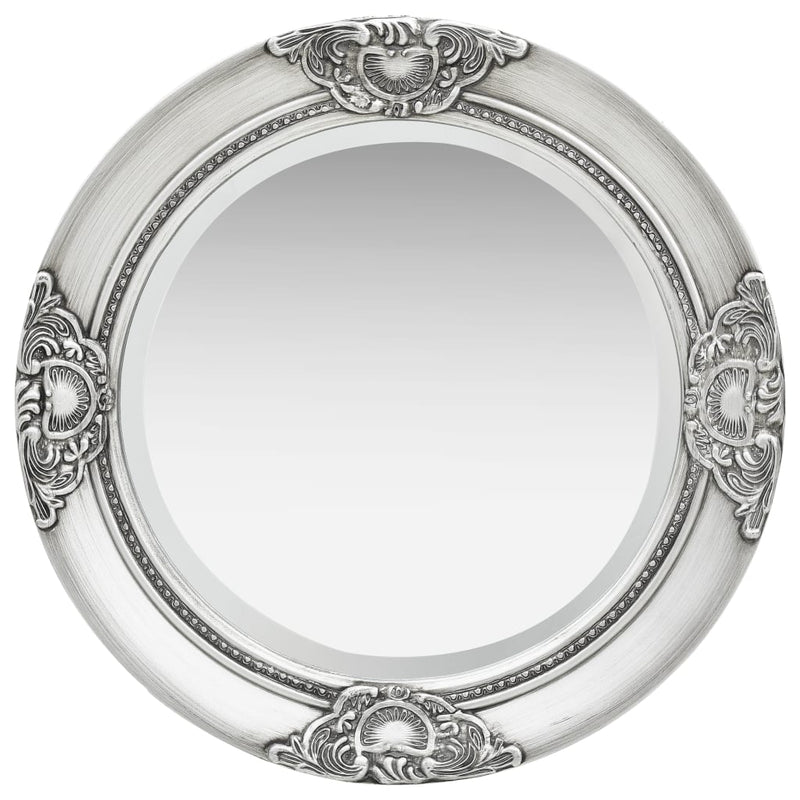 Wall Mirror Baroque Style 19.7" Silver