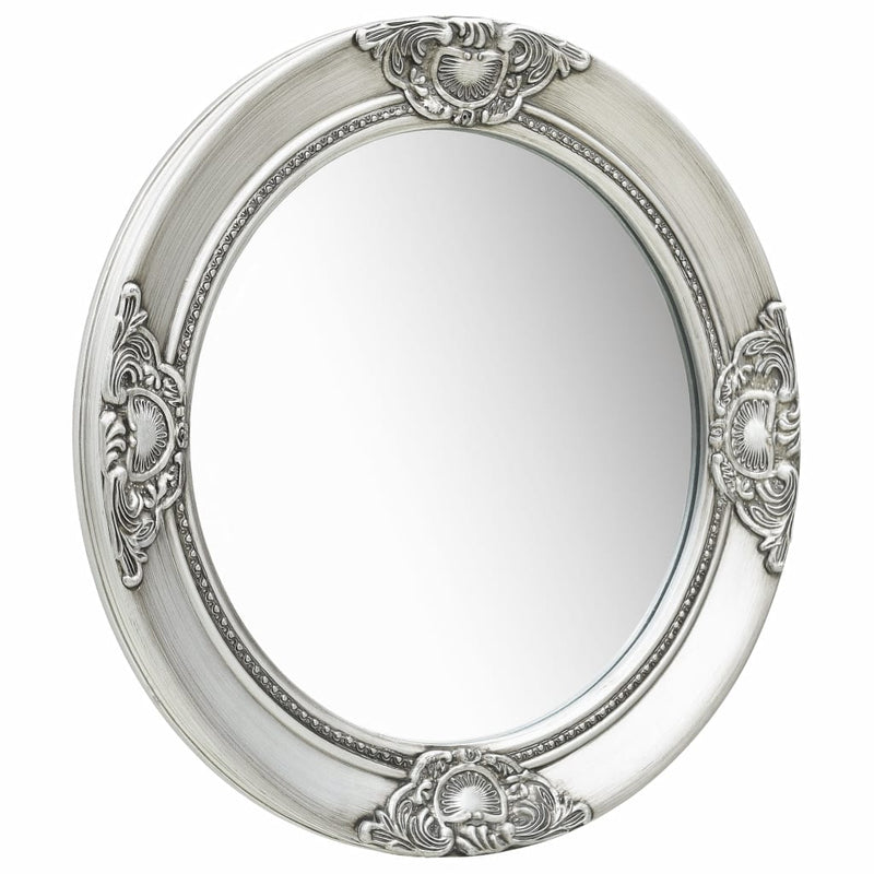 Wall Mirror Baroque Style 19.7" Silver