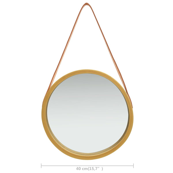Wall Mirror with Strap 15.7" Gold