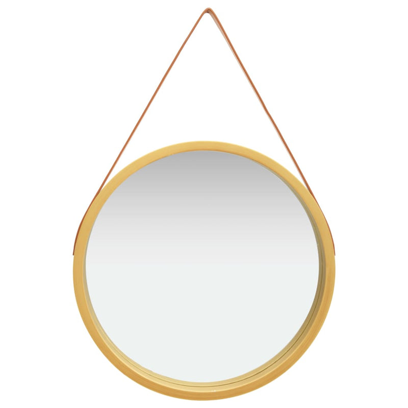 Wall Mirror with Strap 23.6" Gold