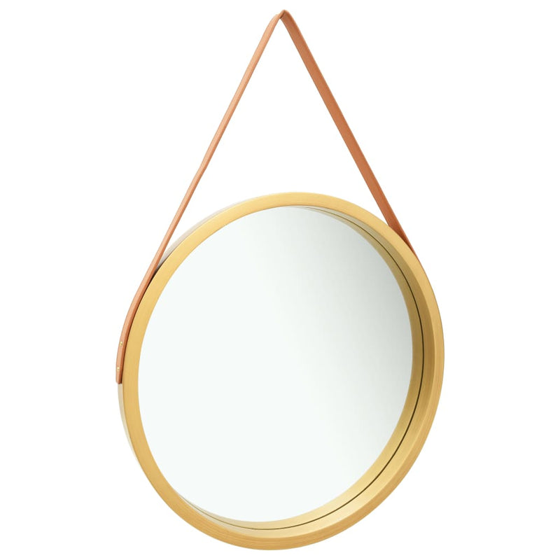 Wall Mirror with Strap 23.6" Gold