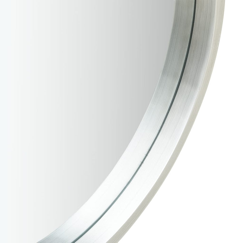 Wall Mirror with Strap 23.6" Silver