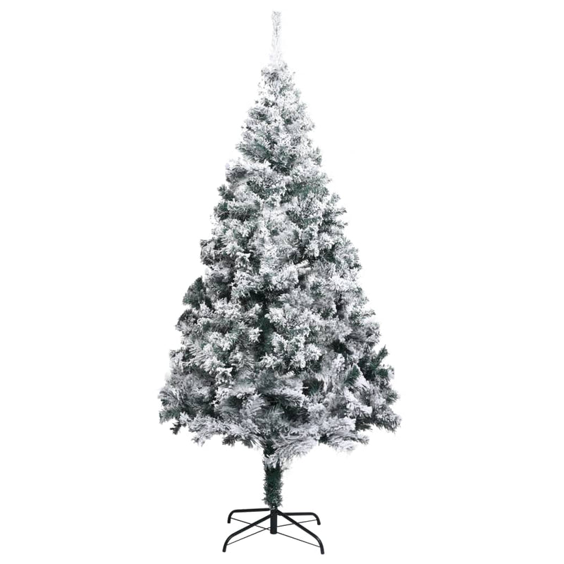 Artificial Christmas Tree with Flocked Snow Green 70.9" PVC