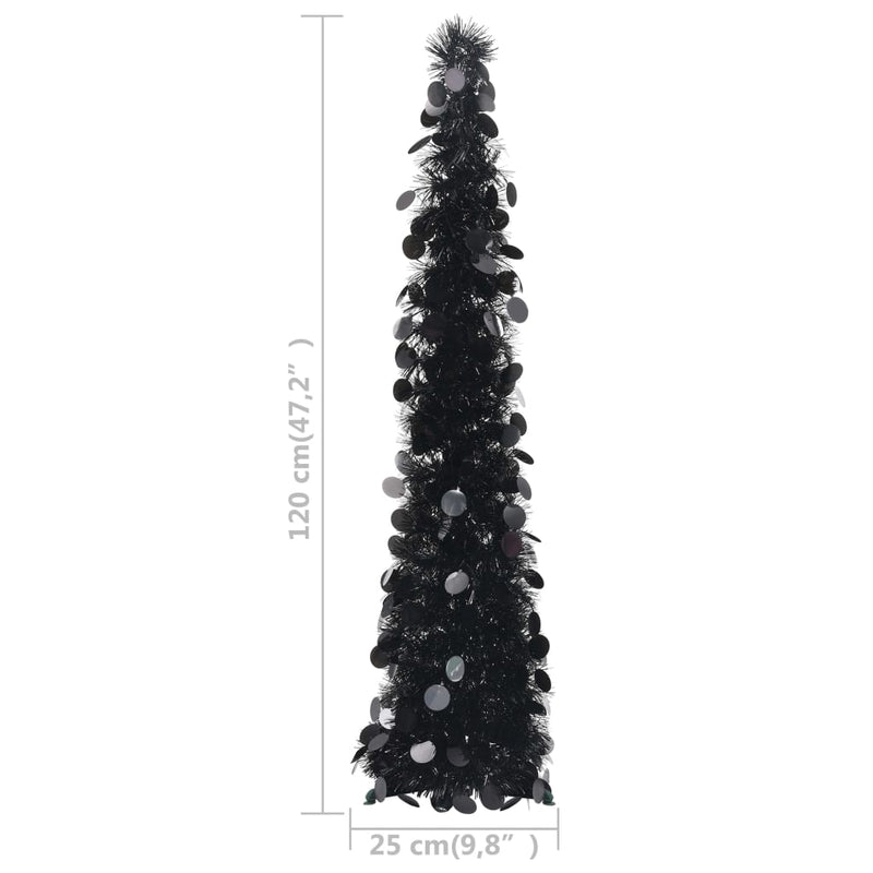 Pop-up Artificial Christmas Tree Black 47.2" PET